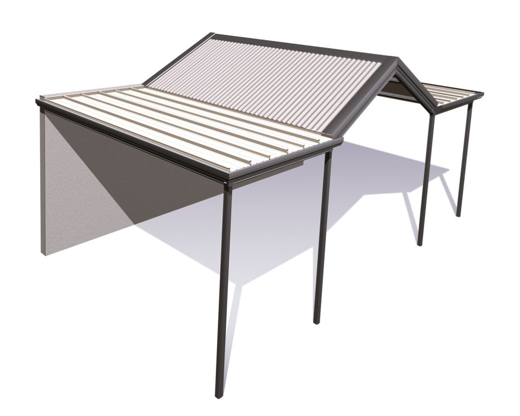 Modern pergola roof structure illustration