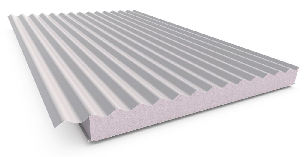 Corrugated metal panel with insulation