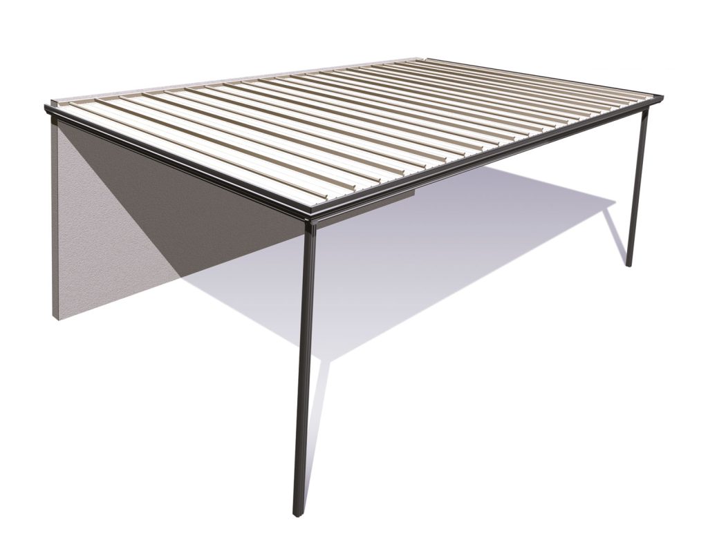 Modern outdoor pergola with horizontal slats