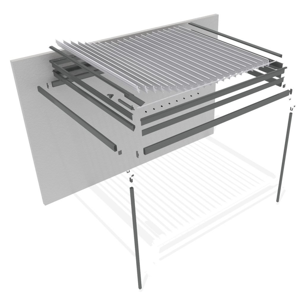 3D model of adjustable grill system